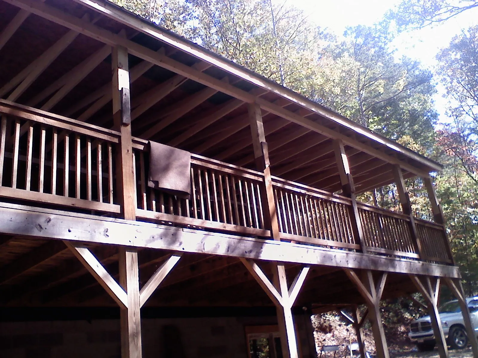 Timber framing under a new elevated porch and deck — Roof Leak Repair in Winston by Roofing Brothers